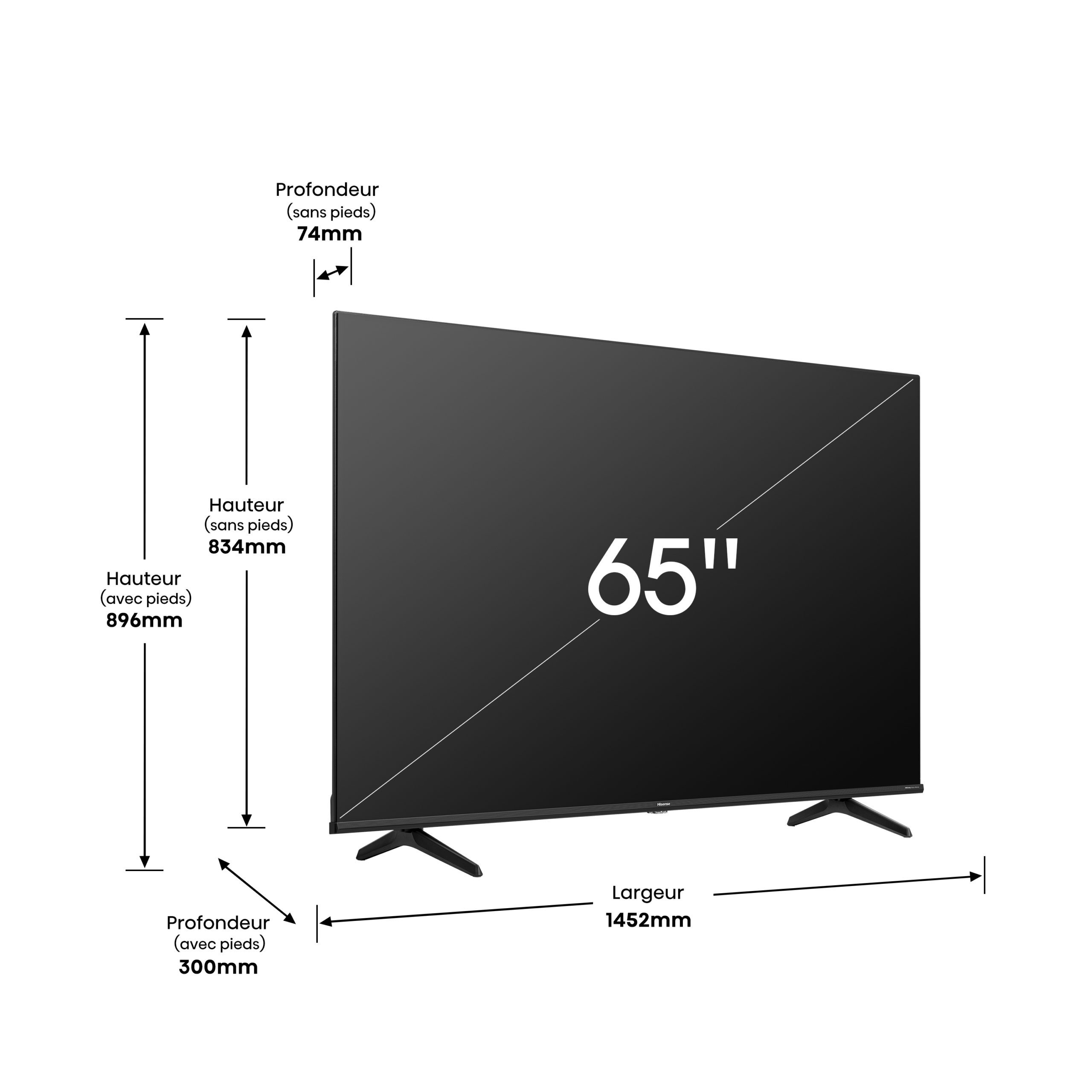 TV QLED 4K, Dolby Vision 65 Série E7KQ, Hisense
