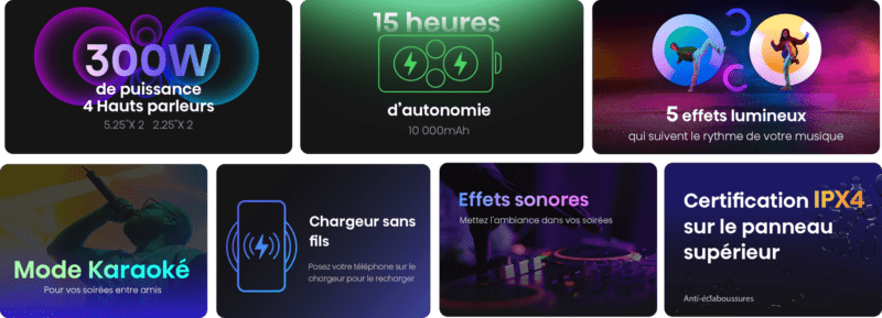 Enceinte de soirée bluetooth portable Party Storm