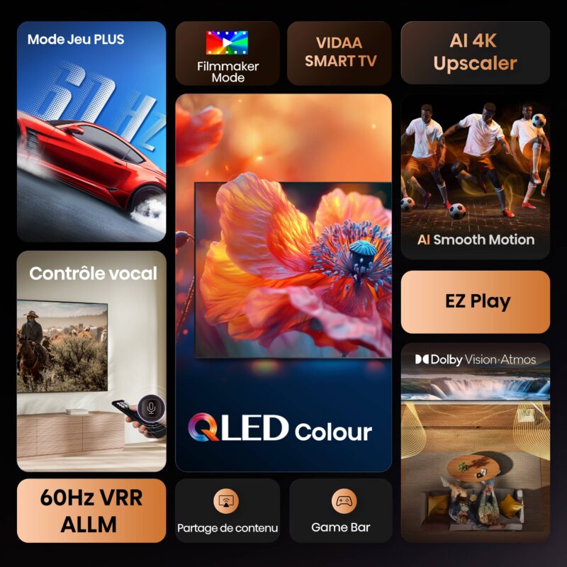 TV QLED 4K | Dolby Vision-Atmos <br>55" Série A7Q