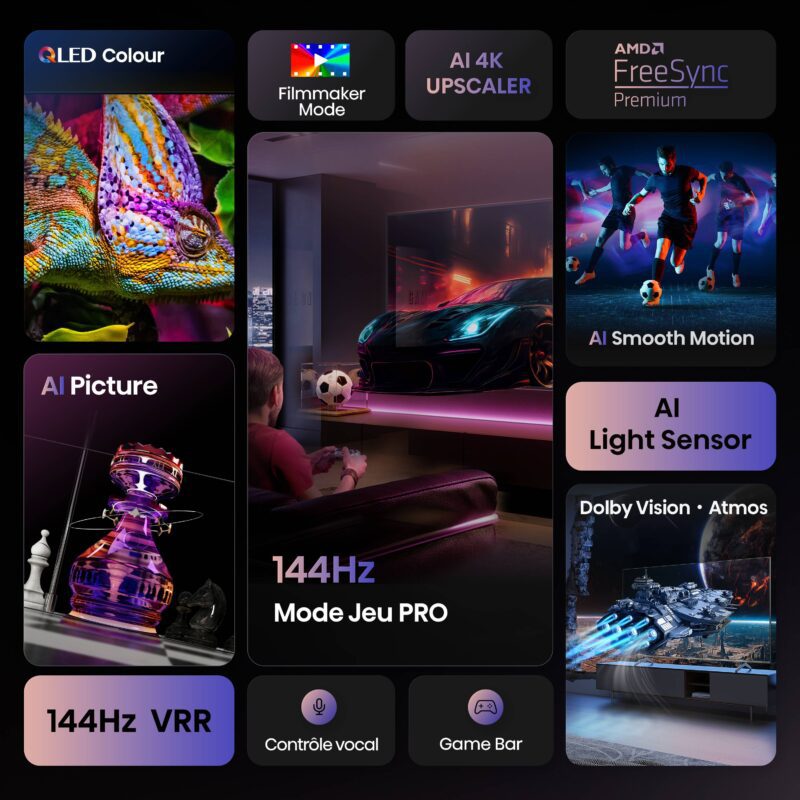 TV QLED 4K | 144Hz <br>50" Série E7Q PRO
