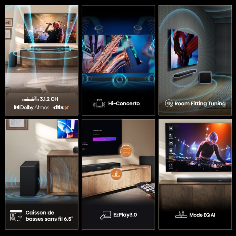 Barre de son AX3120Q <br> Dolby Atmos | 3.1.2CH <br> Hi-Concerto
