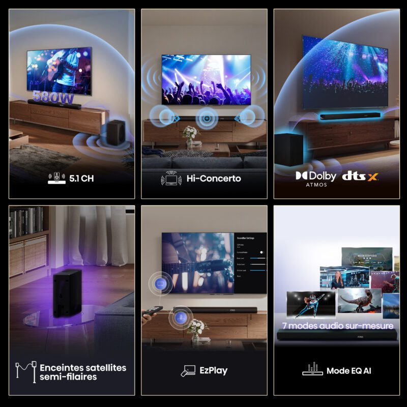 Barre de son AX5100Q <br> Dolby Atmos | 5.1CH <br> Hi-Concerto
