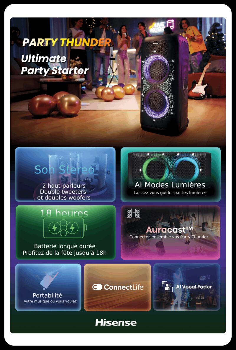 Enceinte de soirée bluetooth portable Party Thunder